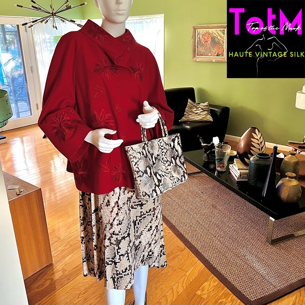 $118 LONDON TIMES Shirred Snakeskin Hi-Lo Midi NWT - Picture 4 of 6